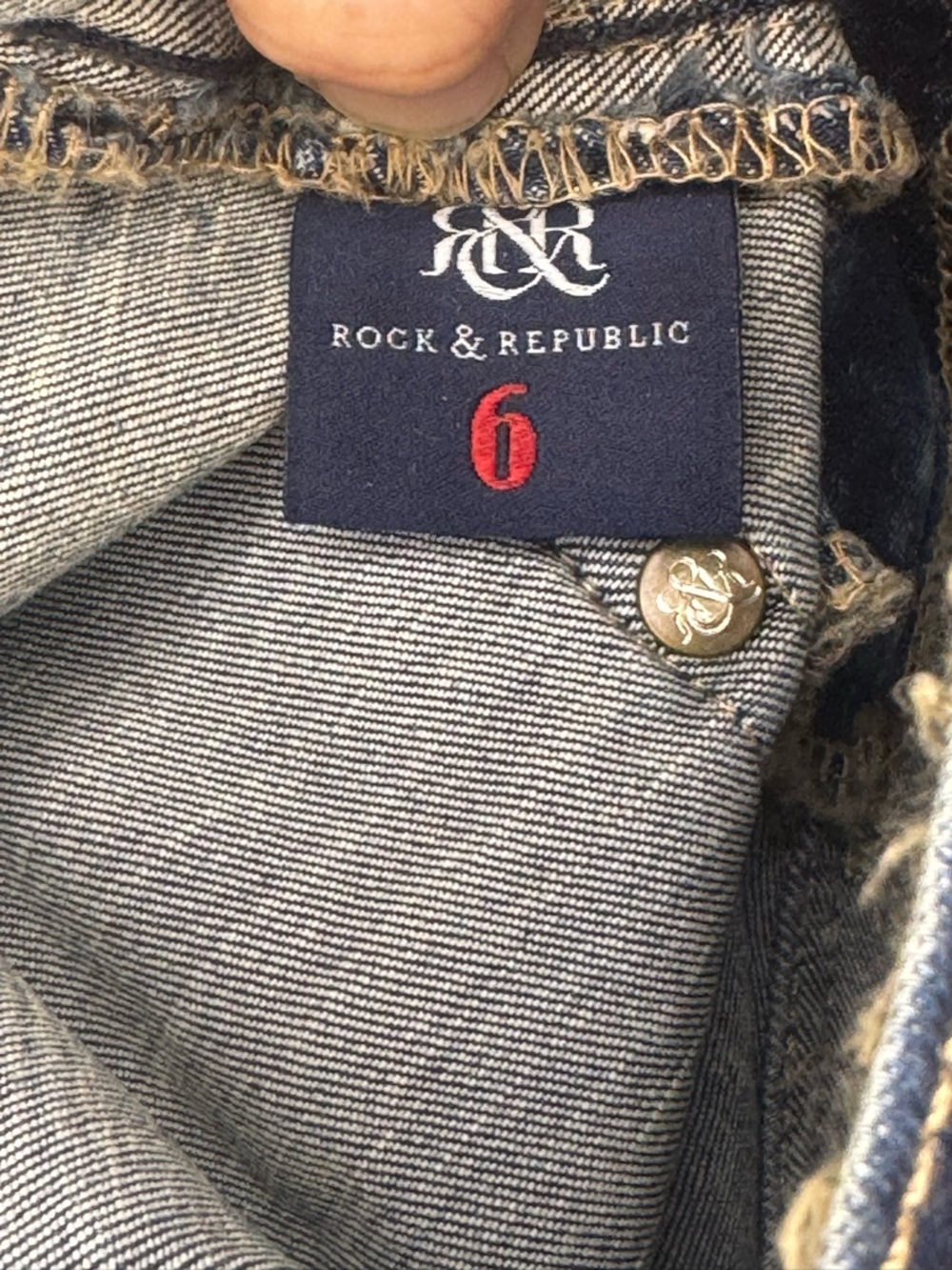 Rock & Republic Kashmiere Y2K Distressed Patchwork Skinny Jeans Size 6 - Picture 10 of 13